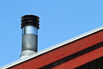 Image showing Chimney on a roof