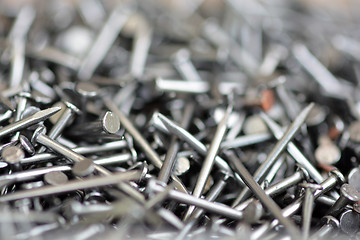 Image showing Metal nails set, macro