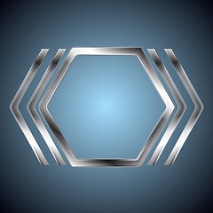 Image showing Abstract metallic hexagon shape