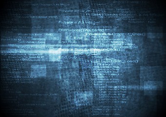 Image showing Dark blue grunge technical background