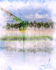 Image showing Watercolor Image Of  Landscape