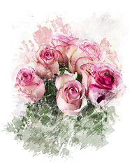 Image showing Watercolor Image Of  Roses