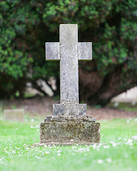 Image showing Very old gravestone in the cemetery