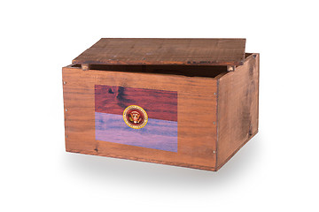 Image showing Wooden crate isolated on a white background