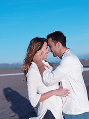 Image showing young couple  on beach have fun