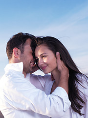 Image showing young couple  on beach have fun