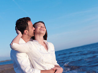 Image showing young couple  on beach have fun