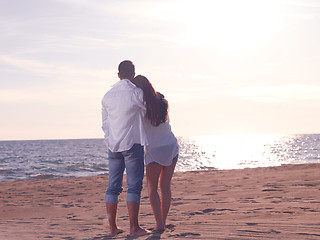 Image showing young couple  on beach have fun