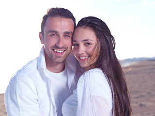 Image showing young couple  on beach have fun