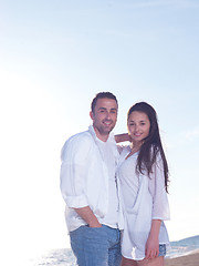 Image showing young couple  on beach have fun