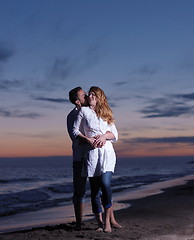 Image showing young couple  on beach have fun