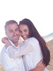 Image showing young couple  on beach have fun