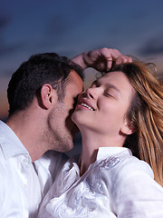 Image showing young couple  on beach have fun