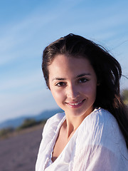 Image showing young couple  on beach have fun