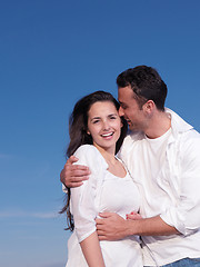 Image showing young couple  on beach have fun