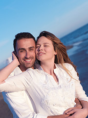 Image showing young couple  on beach have fun