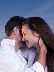 Image showing young couple  on beach have fun