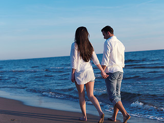 Image showing young couple  on beach have fun