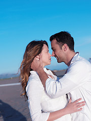 Image showing young couple  on beach have fun