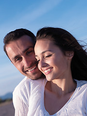 Image showing young couple  on beach have fun