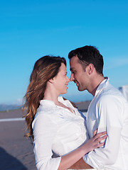 Image showing young couple  on beach have fun