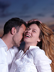 Image showing young couple  on beach have fun