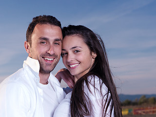 Image showing young couple  on beach have fun