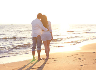 Image showing young couple  on beach have fun