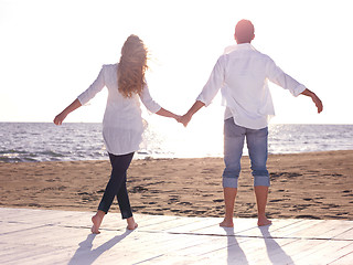 Image showing young couple  on beach have fun