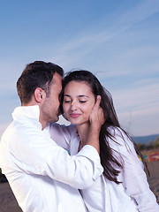 Image showing young couple  on beach have fun