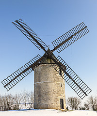 Image showing Traditional Windmill in Winter