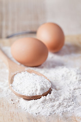 Image showing flour and eggs 