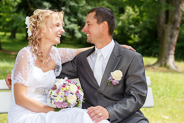 Image showing beautiful young wedding couple