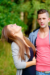 Image showing Happy smiling young couple outdoor
