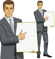 Image showing Vector Businessman With Empty Write Board