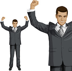 Image showing Vector Businessman With Hands Up