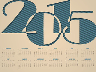 Image showing Simple landscape calendar for 2015