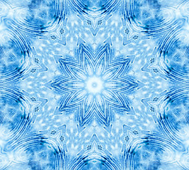 Image showing Blue abstract concentric pattern