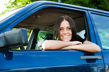 Image showing Lady and car