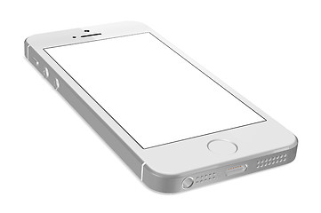 Image showing Silver iPhone 5s with blank white screen