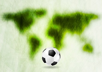 Image showing Grunge green map and football