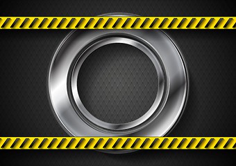 Image showing Abstract tech background with danger tape