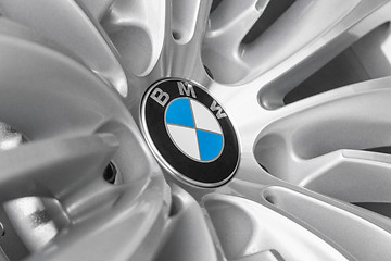 Image showing BMW logotype on light alloy new design car wheel