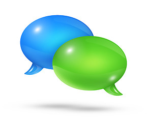 Image showing Blue and green speech bubbles