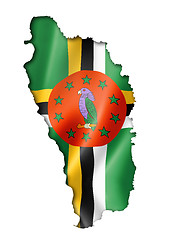 Image showing Dominica flag map