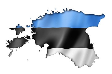 Image showing Estonian flag map