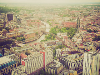 Image showing Retro look Berlin aerial view