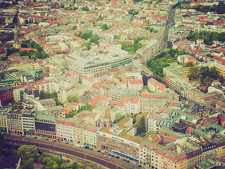 Image showing Retro look Berlin aerial view
