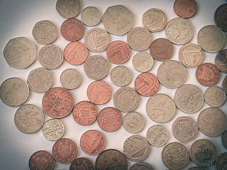 Image showing Retro look British pound coin