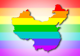 Image showing China - Rainbow flag pattern